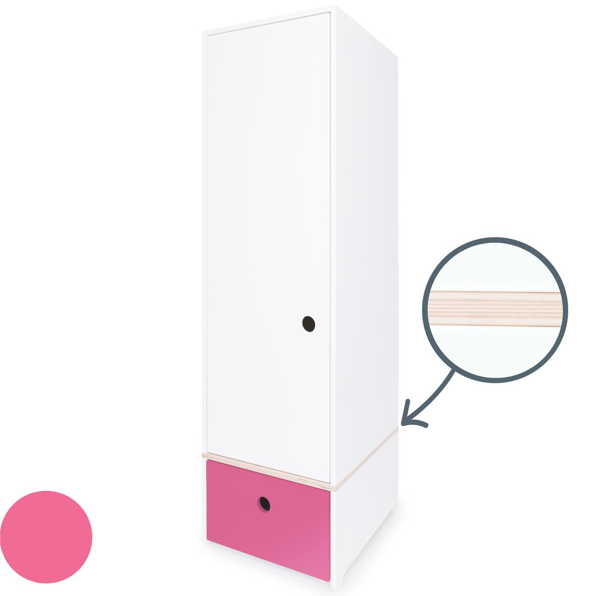 Armoire 1 porte COLORFLEX façade tiroir pink