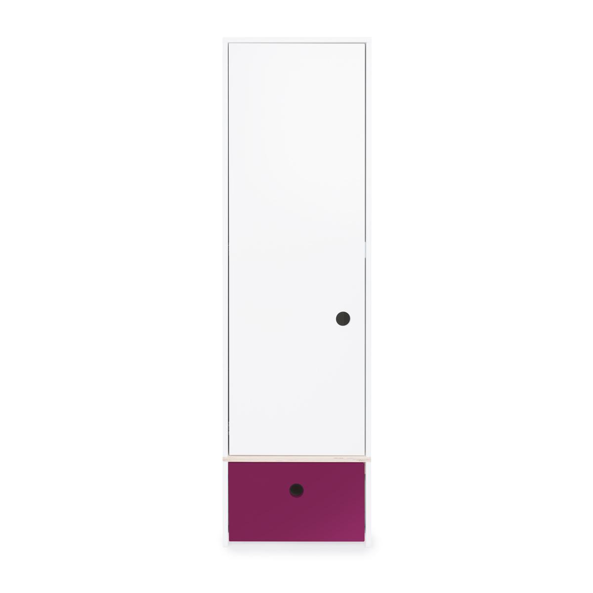 Armoire 1 porte COLORFLEX façade tiroir plum