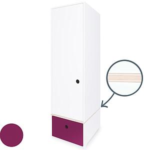Armoire 1 porte COLORFLEX façade tiroir plum