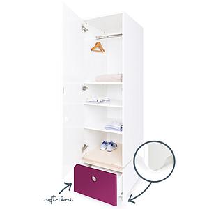 Armoire 1 porte COLORFLEX façade tiroir plum