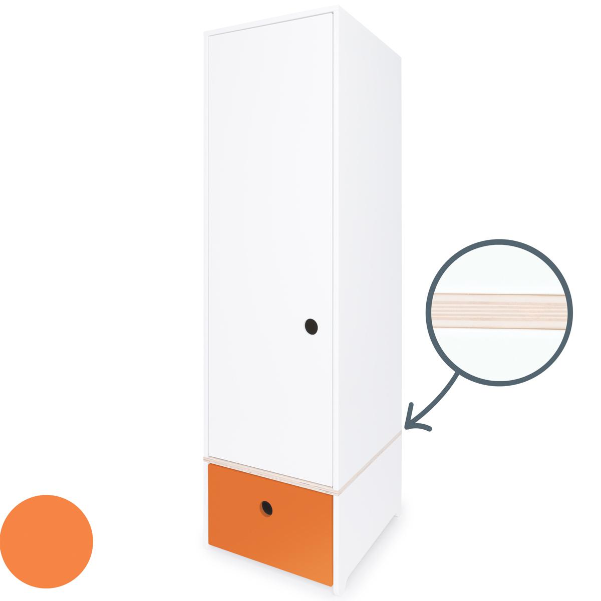 Armoire 1 porte COLORFLEX façade tiroir pure orange