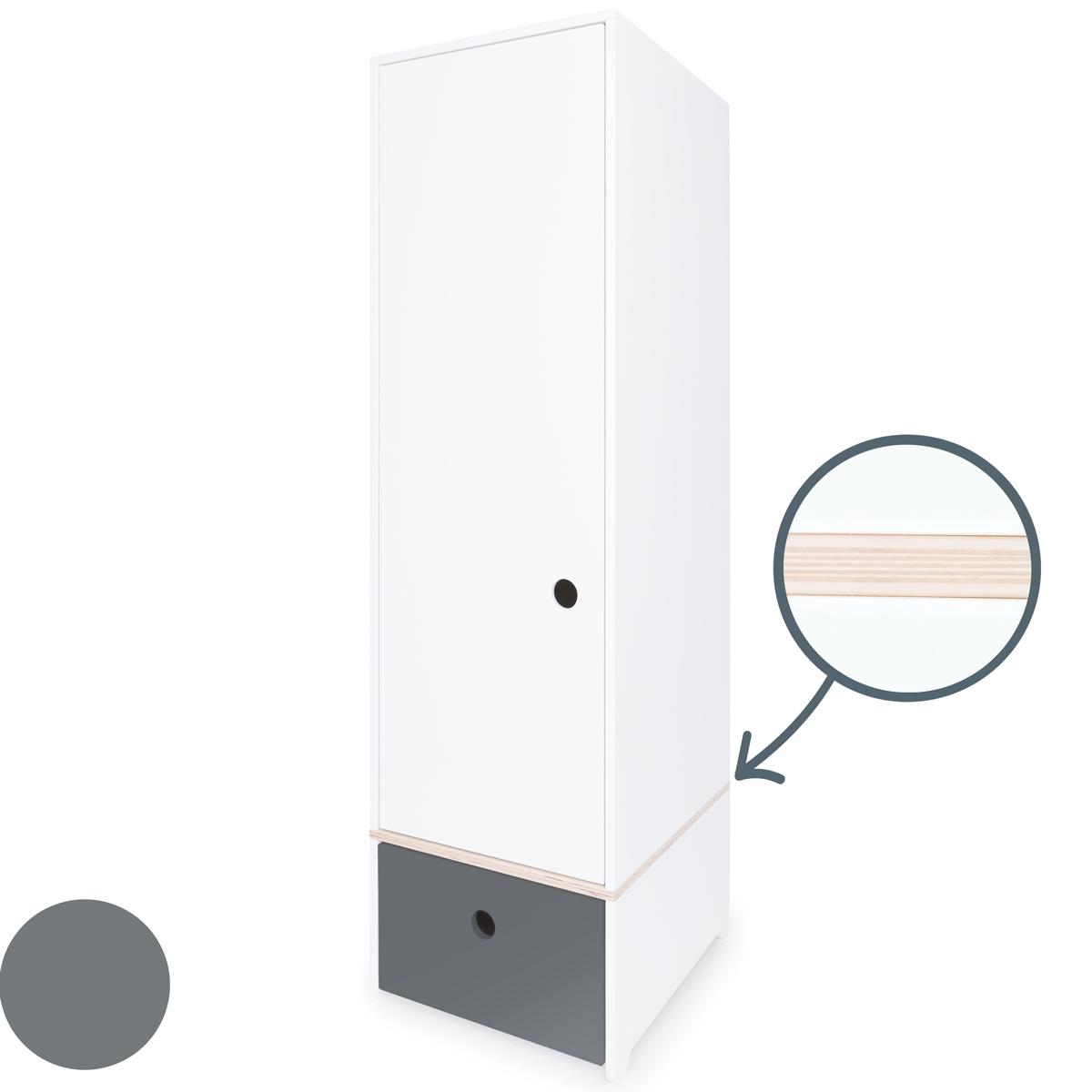 Armoire 1 porte COLORFLEX façade tiroir space grey