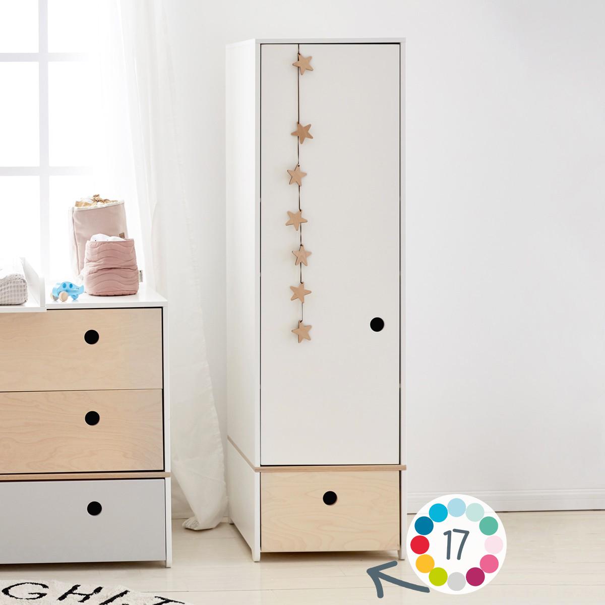 Armoire 1 porte COLORFLEX façade tiroir space grey