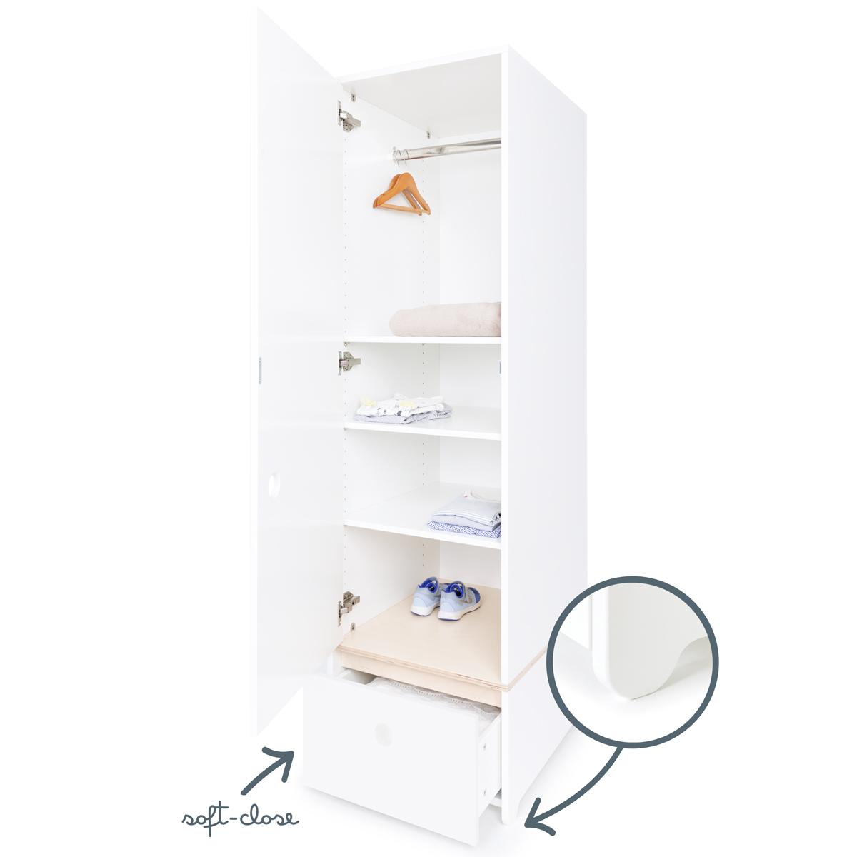 Armoire 1 porte hors façade tiroir COLORFLEX 