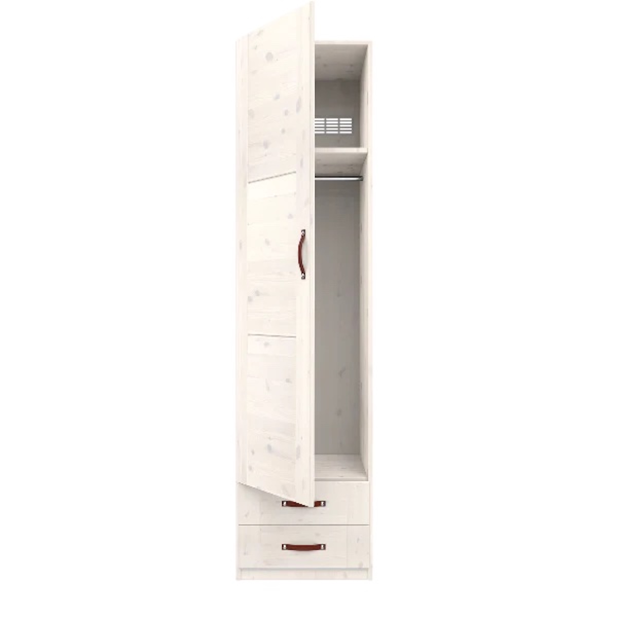 Armoire 1 portes 2 étagères 50cm Lifetime whitewash