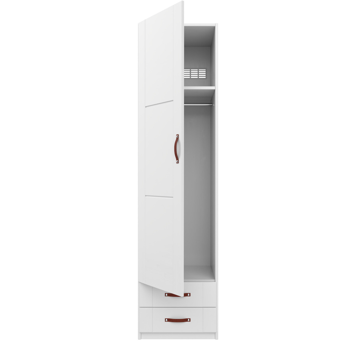 Armoire 1 portes 2 tiroirs 50cm Lifetime blanc