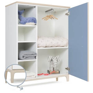 Armoire 120 cm 1 porte NADO Curve finition frêne capri blue