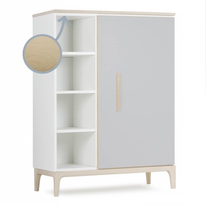 Armoire 120 cm 1 porte NADO Curve finition frêne manhattan grey