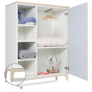 Armoire 120 cm 1 porte NADO Curve finition frêne sky blue