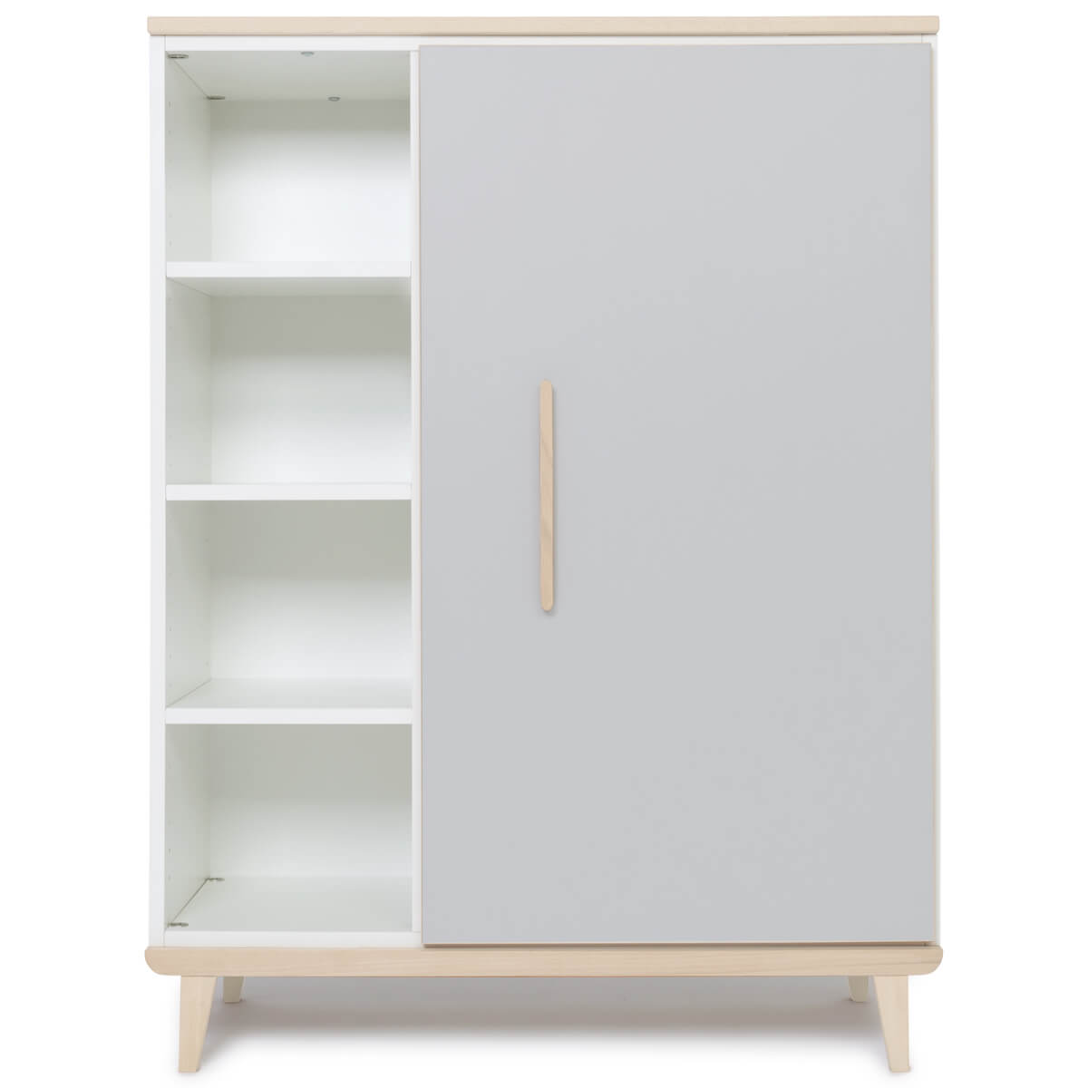 Armoire 120 cm 1 porte NADO Retro finition frêne manhattan grey