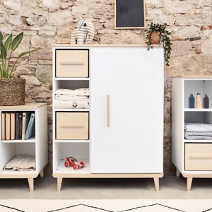 Armoire 120 cm 1 porte NADO Retro finition frêne mint