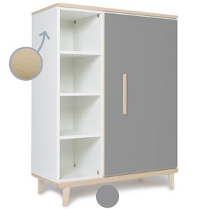 Armoire 120 cm 1 porte NADO Retro finition frêne slate grey