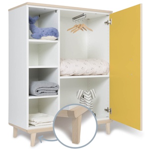 Armoire 120 cm 1 porte NADO Retro finition frêne sunshine yellow