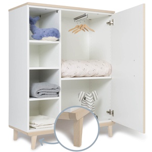 Armoire 120 cm 1 porte NADO Retro finition frêne white