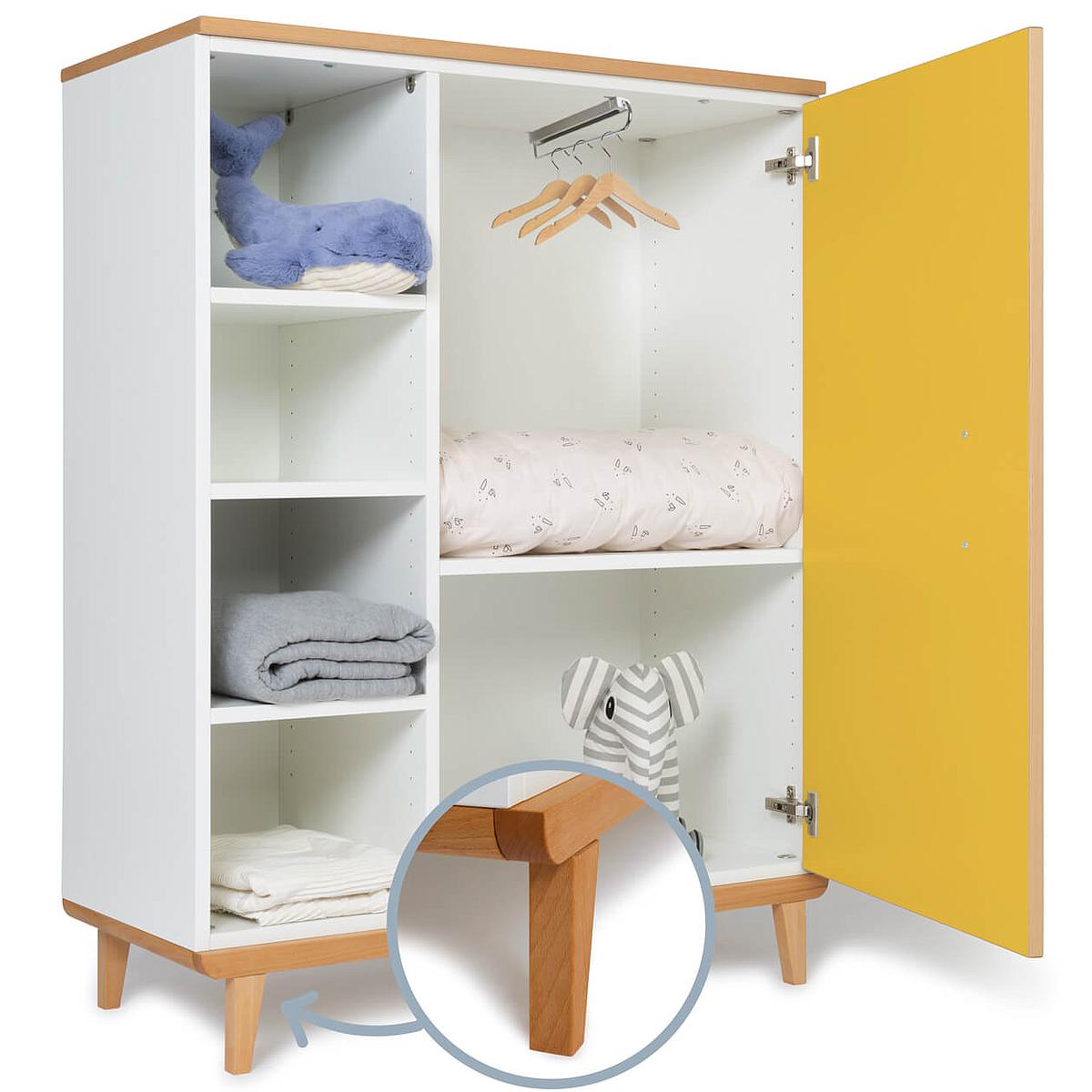 Armoire 120cm 1 porte NADO sunshine yellow