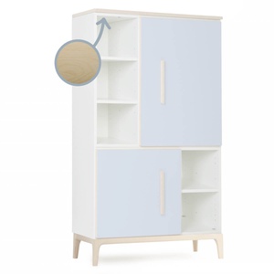 Armoire 147 cm 2 portes NADO Curve finition frêne sky blue