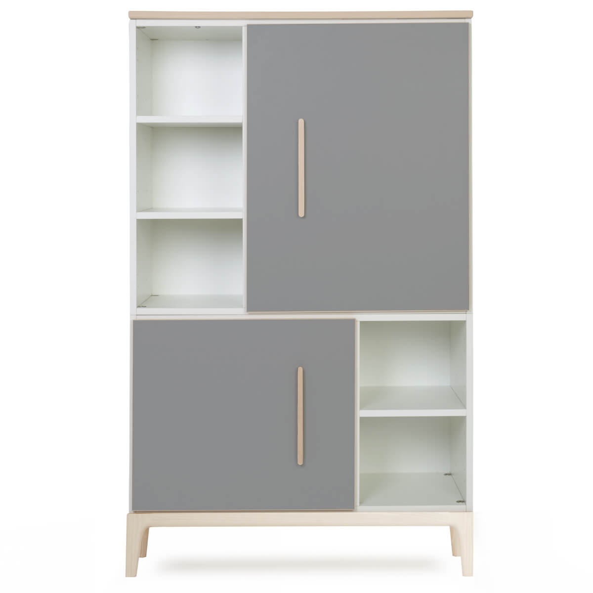 Armoire 147 cm 2 portes NADO Curve finition frêne slate grey