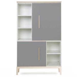 Armoire 147 cm 2 portes NADO Curve finition frêne slate grey