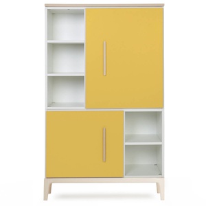 Armoire 147 cm 2 portes NADO Curve finition frêne sunshine yellow