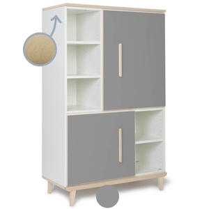 Armoire 147 cm 2 portes NADO Retro finition frêne slate grey