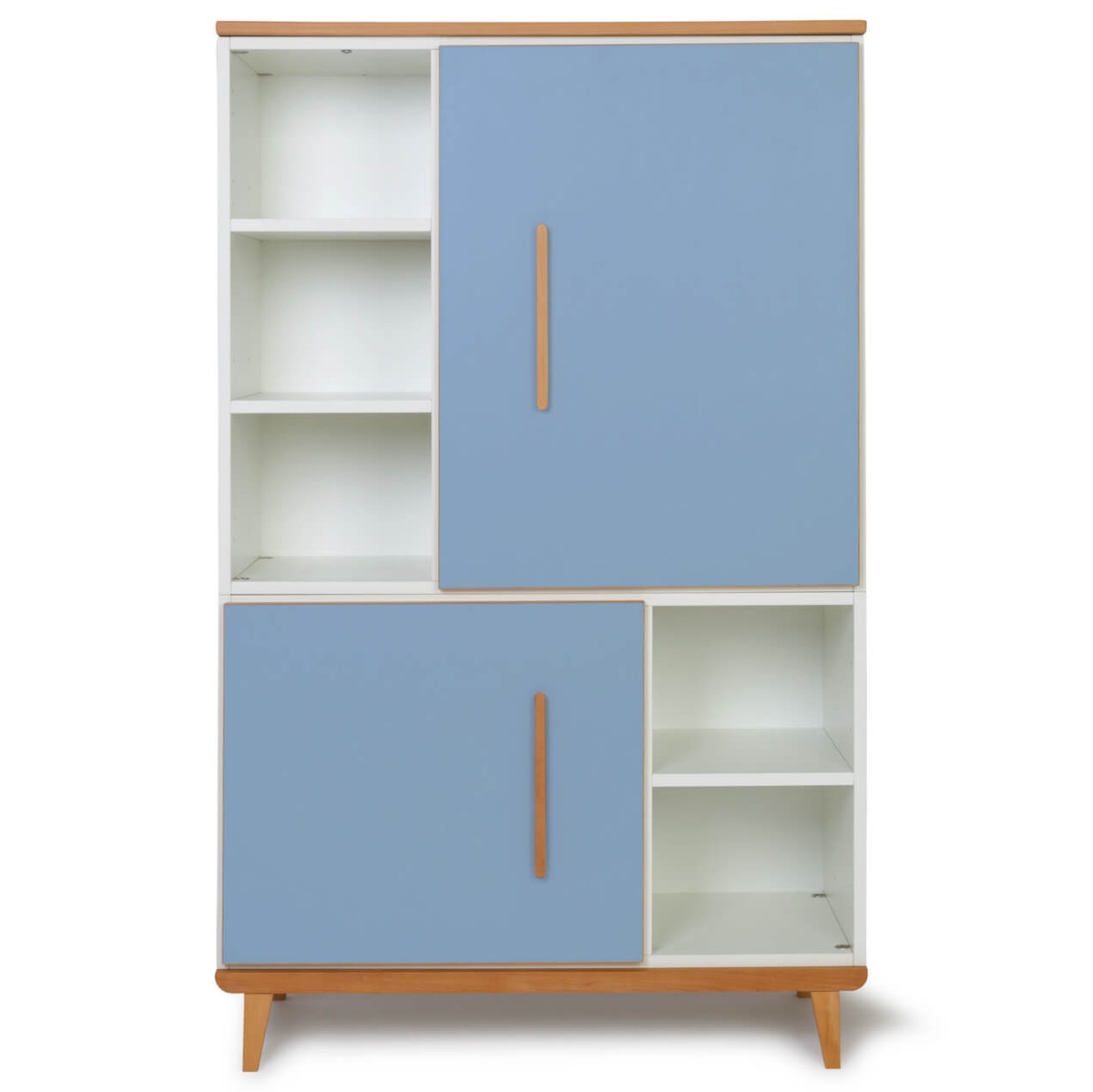 Armoire 147 cm 2 portes NADO Retro finition hêtre capri blue