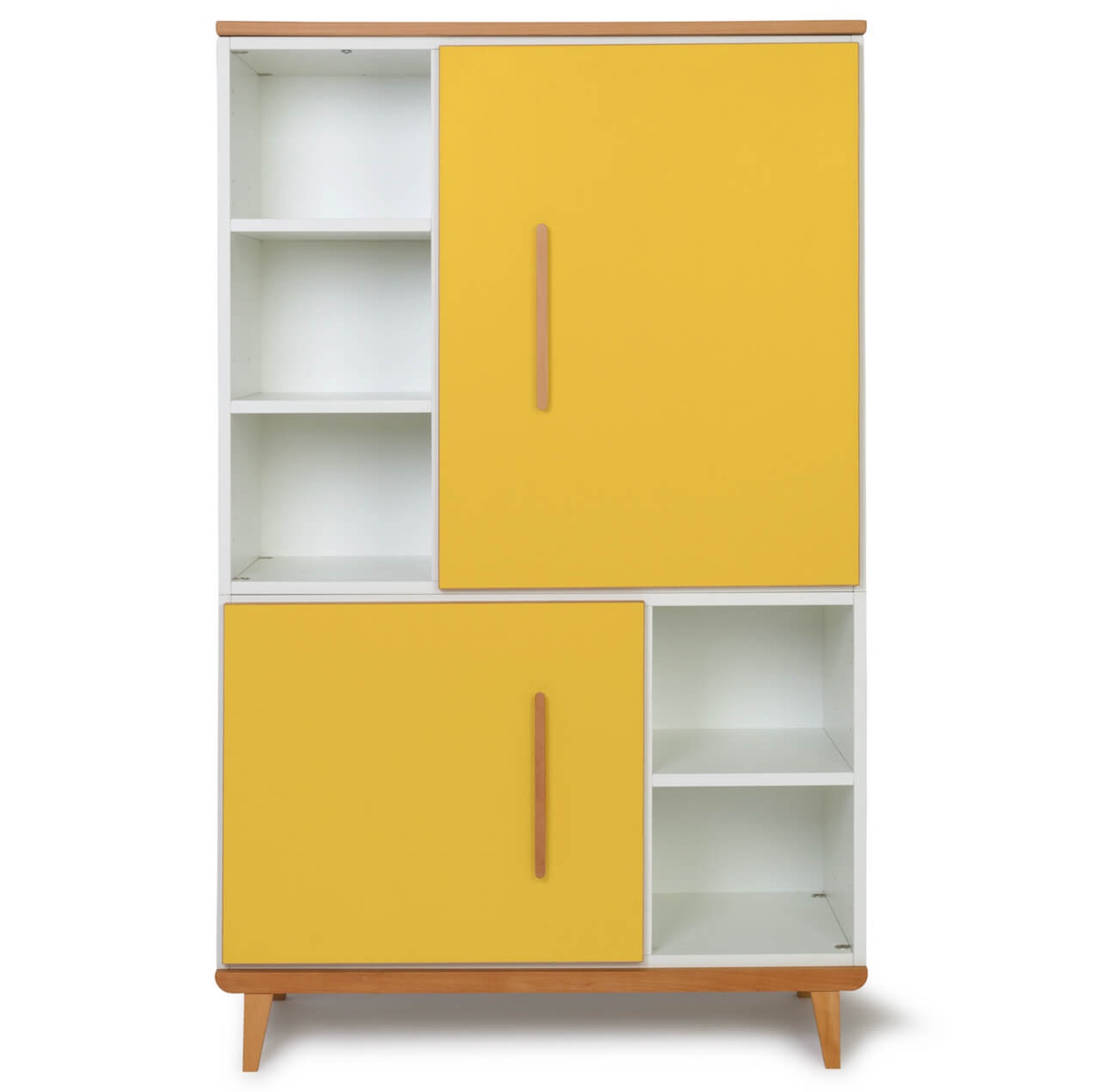 Armoire 147 cm 2 portes NADO Retro finition hêtre sunshine yellow