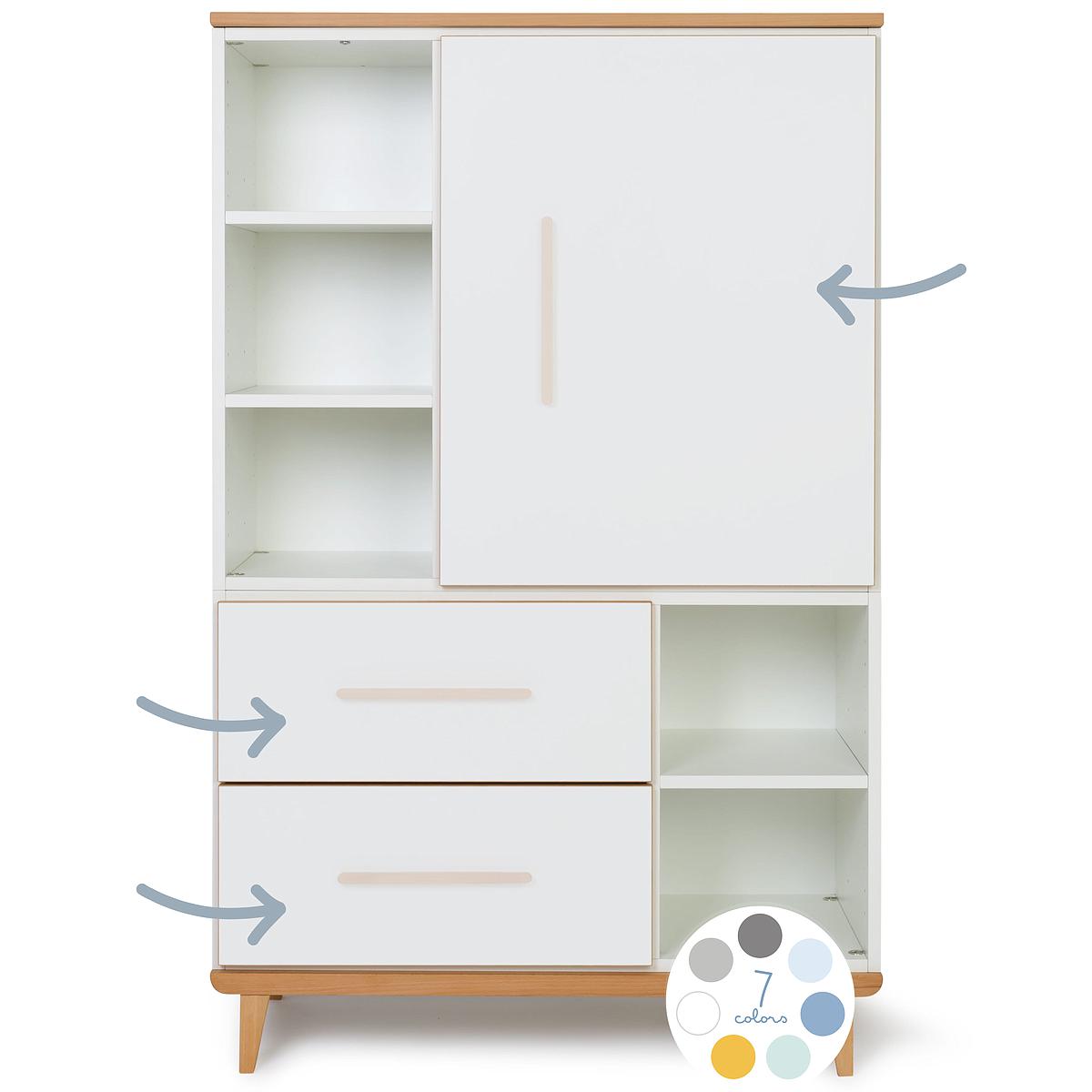 Armoire 147cm 1 porte 2 tiroirs hors façades NADO By A.K.