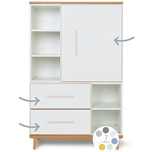 Armoire 147cm 1 porte 2 tiroirs hors façades NADO 