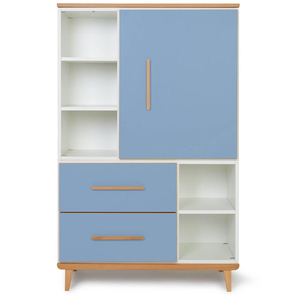Armoire 147cm 1 porte 2 tiroirs NADO capri blue