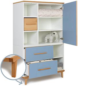 Armoire 147cm 1 porte 2 tiroirs NADO capri blue