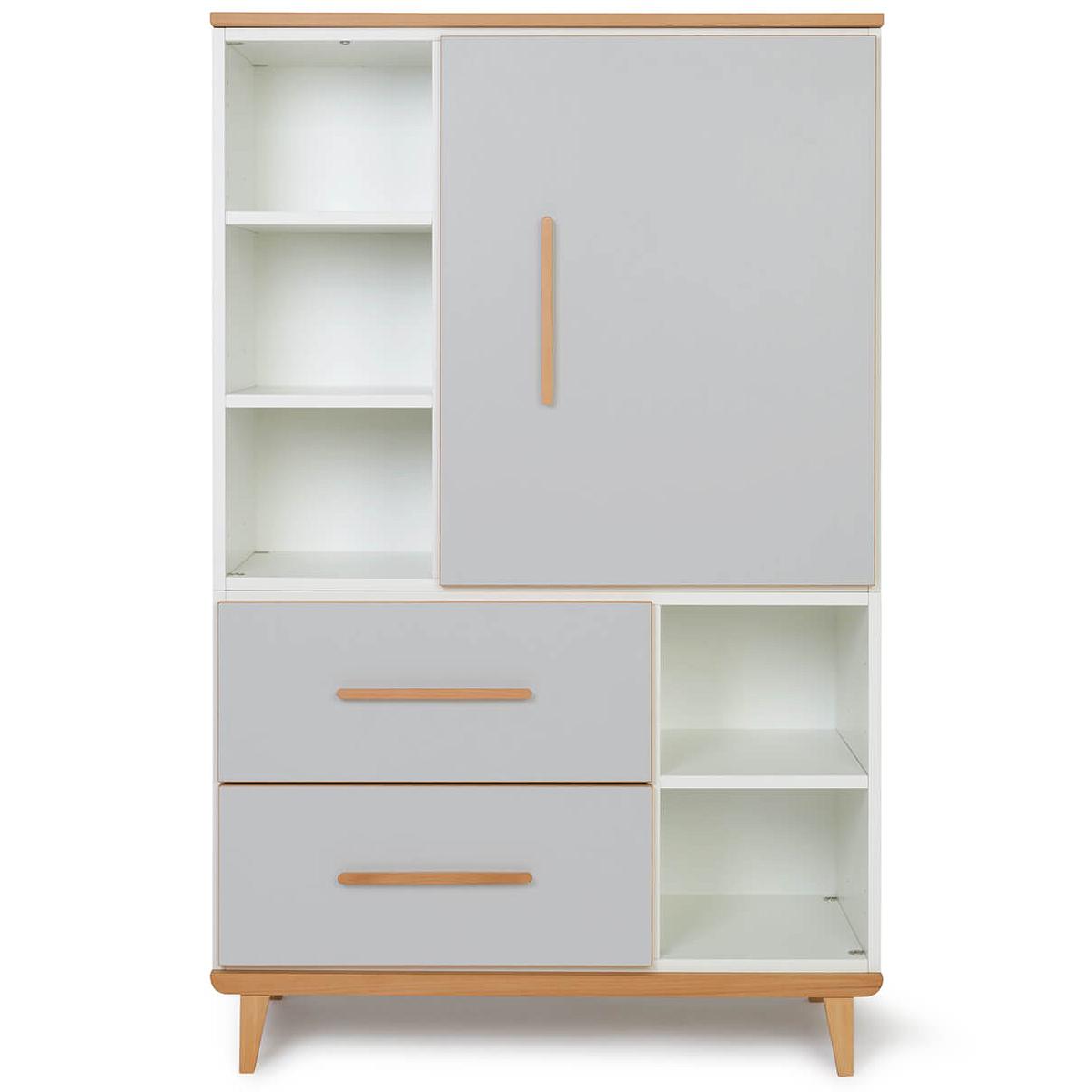 Armoire 147cm 1 porte 2 tiroirs NADO manhattan grey