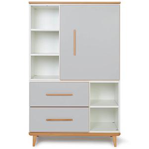 Armoire 147cm 1 porte 2 tiroirs NADO manhattan grey