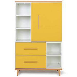 Armoire 147cm 1 porte 2 tiroirs NADO sunshine yellow