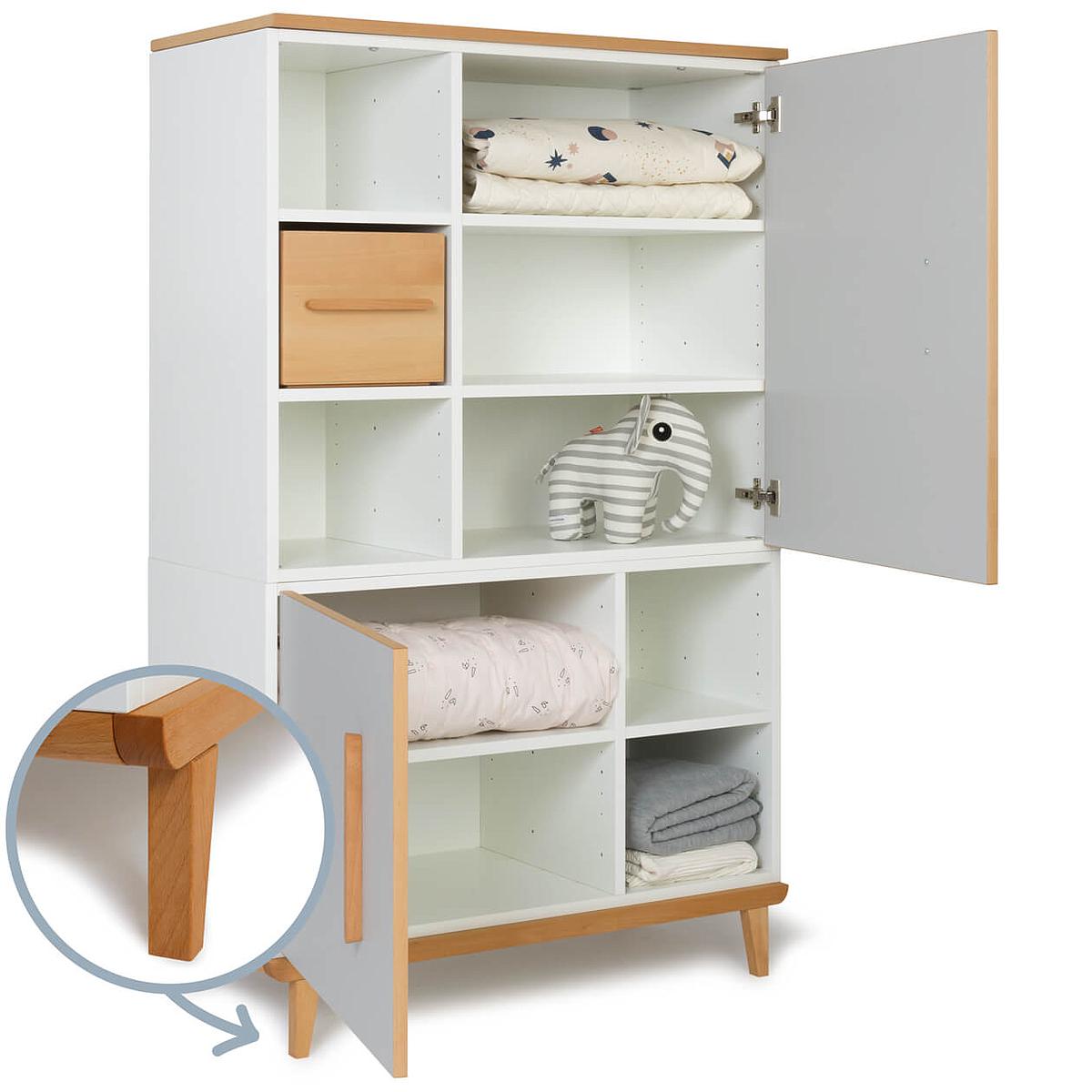 Armoire 147cm 2 portes NADO manhattan grey