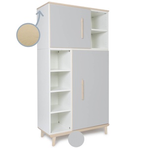 Armoire 173 cm 2 portes NADO Retro finition frêne manhattan grey