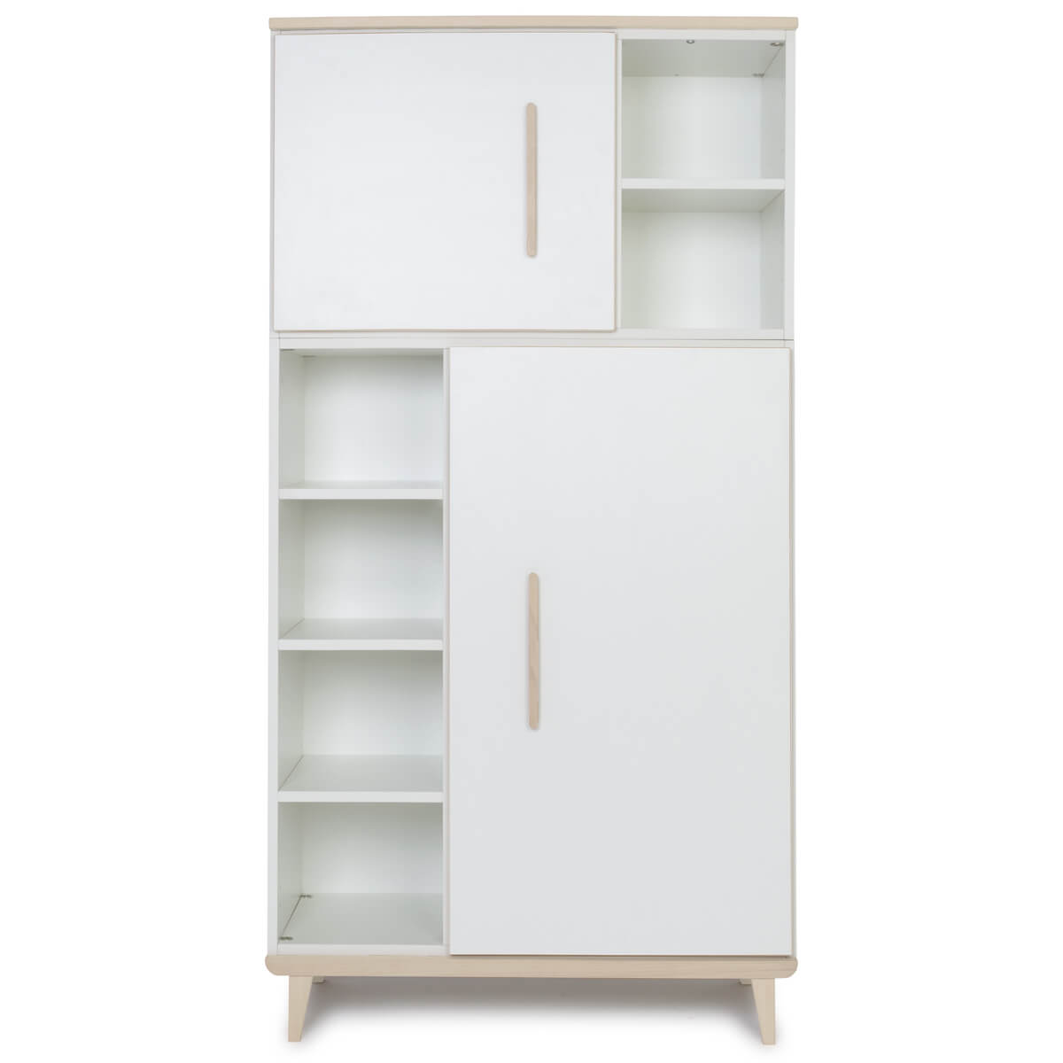 Armoire 173 cm 2 portes NADO Retro finition frêne white