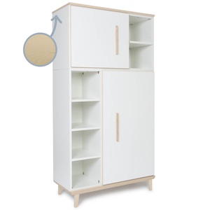 Armoire 173 cm 2 portes NADO Retro finition frêne white