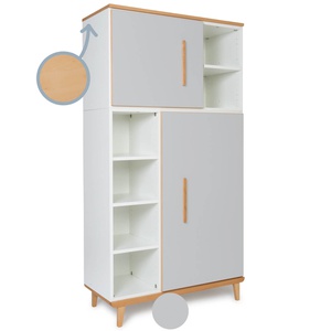 Armoire 173 cm 2 portes NADO Retro finition hêtre manhattan grey