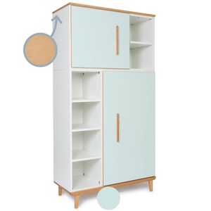 Armoire 173 cm 2 portes NADO Retro finition hêtre mint