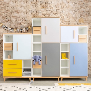 Armoire 173 cm 2 portes NADO Retro finition hêtre sky blue