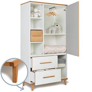 Armoire 173cm 1 porte 2 tiroirs NADO By A.K. manhattan grey-white