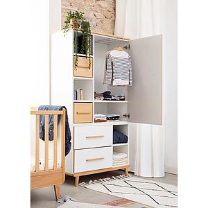 Armoire 173cm 1 porte 2 tiroirs NADO By A.K. sky blue