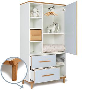 Armoire 173cm 1 porte 2 tiroirs NADO By A.K. sky blue
