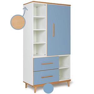 Armoire 173cm 1 porte 2 tiroirs NADO capri blue