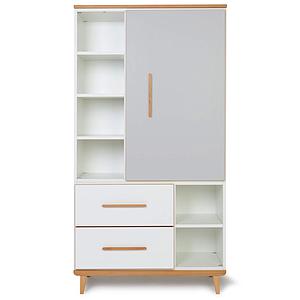 Armoire 173cm 1 porte 2 tiroirs NADO manhattan grey-white