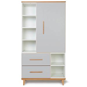 Armoire 173cm 1 porte 2 tiroirs NADO manhattan grey