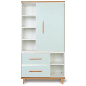 Armoire 173cm 1 porte 2 tiroirs NADO mint