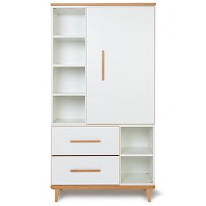Armoire 173cm 1 porte 2 tiroirs NADO white