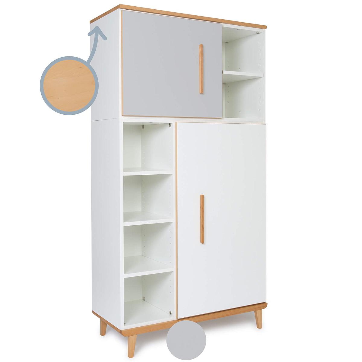 Armoire 173cm 2 portes NADO By A.K. manhattan grey-white