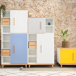 Armoire 173cm 2 portes NADO By A.K. manhattan grey-white